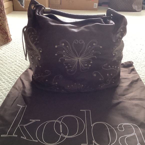 Kooba brown studded hobo style handbag - Picture 1 of 9